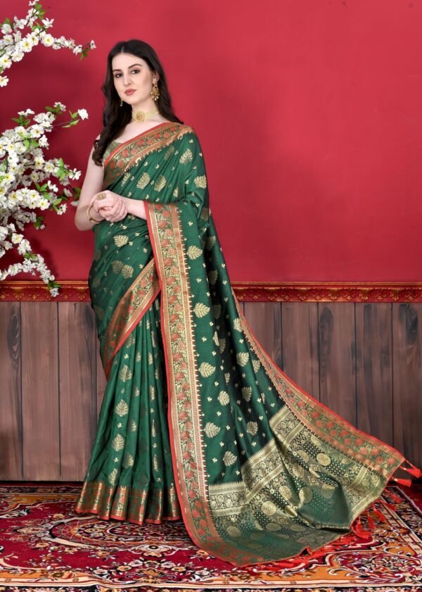 dark green saree