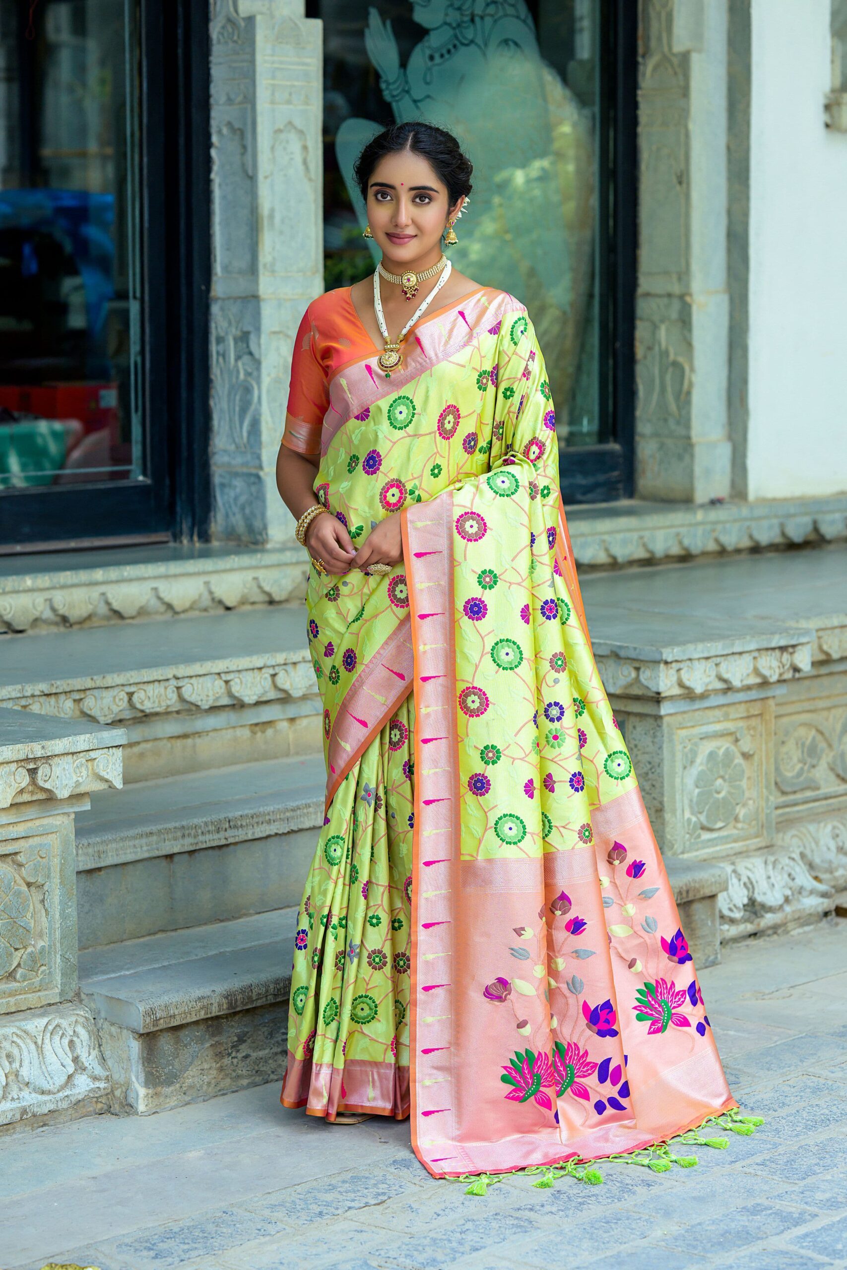 Enchanting Meadow Silk Saree