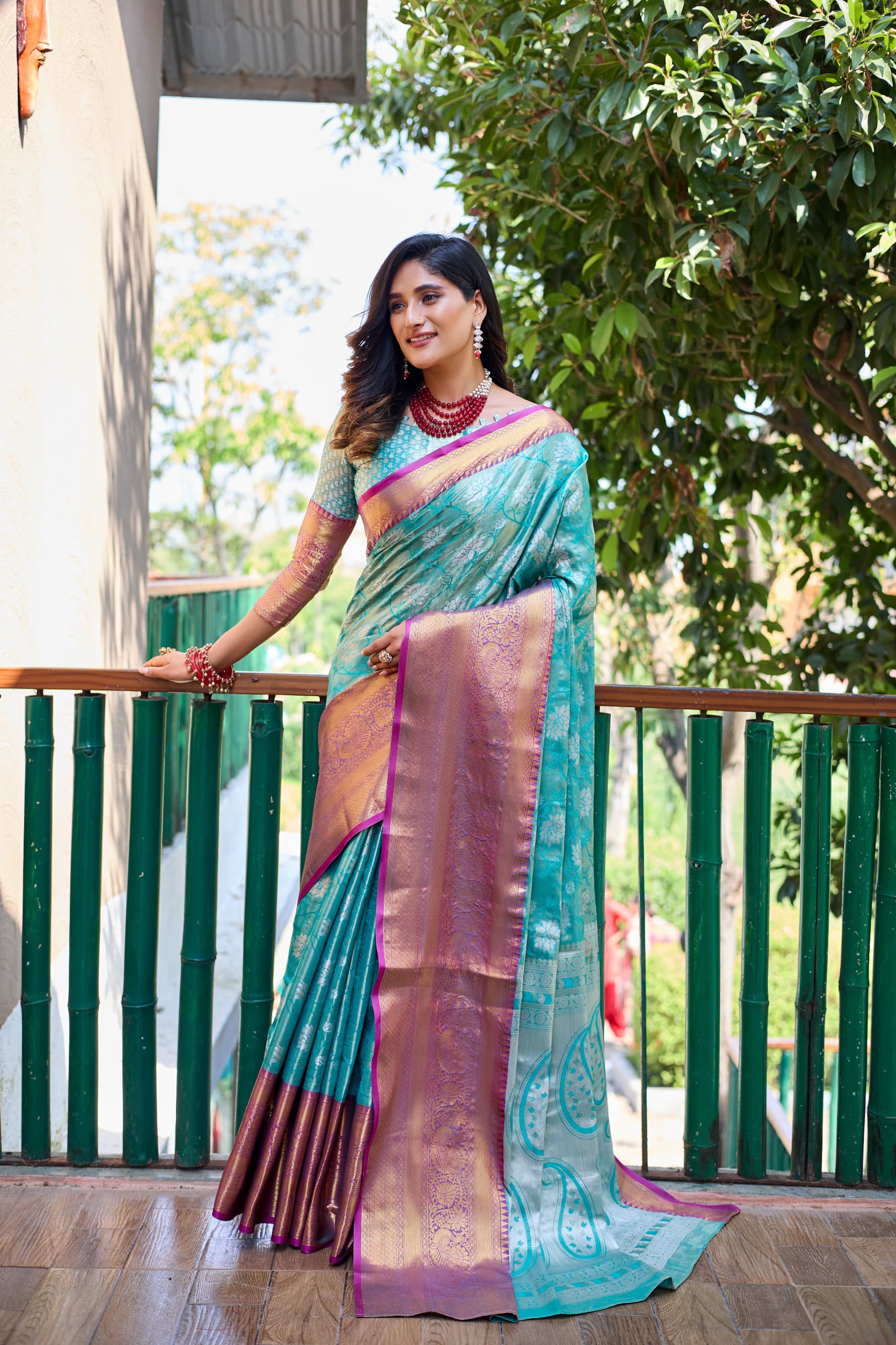 Light Blue Elegance Banarasi Saree