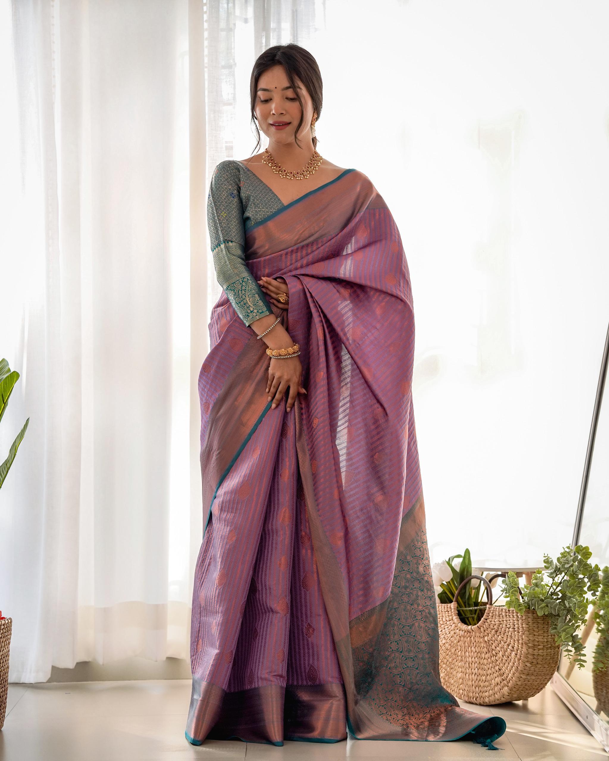 Classic Purple Kubera Pattu Silk Saree